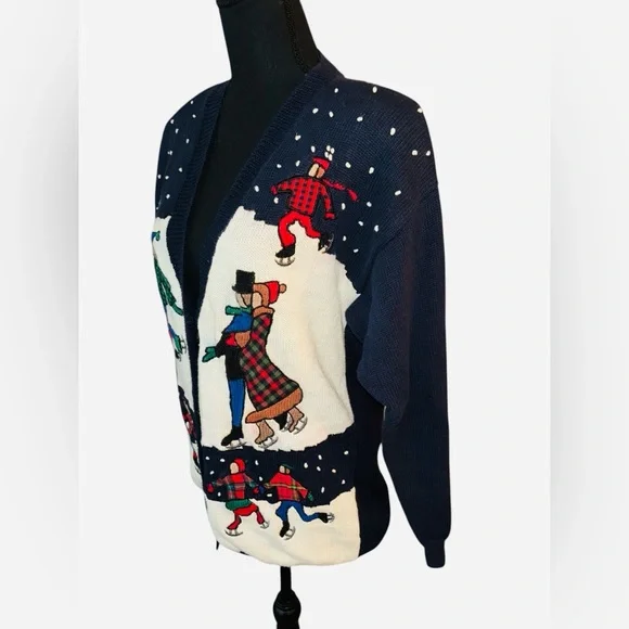 Susan Bristol vintage 1992 Christmas Cardigan Size S - Picture 3 of 6